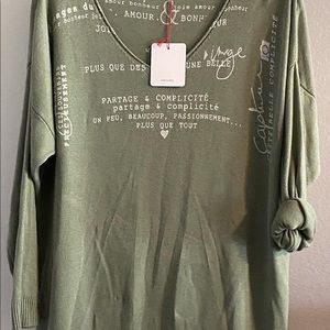 Green light knit sweater imported from Italy